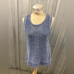 Scoop NYC Blue Knit Sleeveless Top